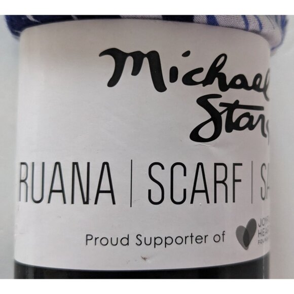 NEW Michael Stars Multiwear Wrap Ruana Scarf Sarong Brushed Batik Blue 41*72" OS - Picture 4 of 7